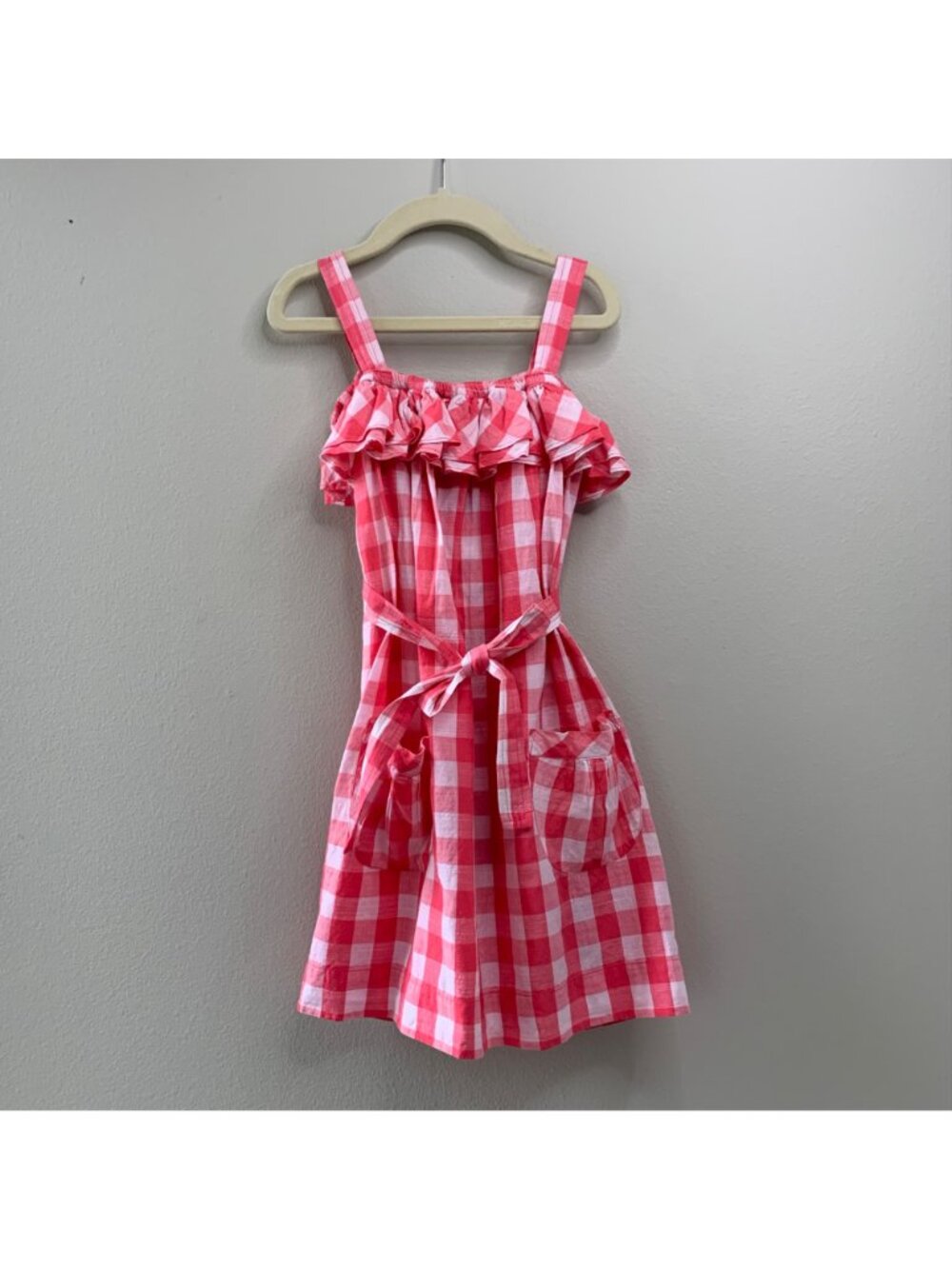 COUNTRY ROAD Red Gingham Sundress Girls 5 NWT Checks Ruffles Picnic Summer NEW - Picture 2 of 10